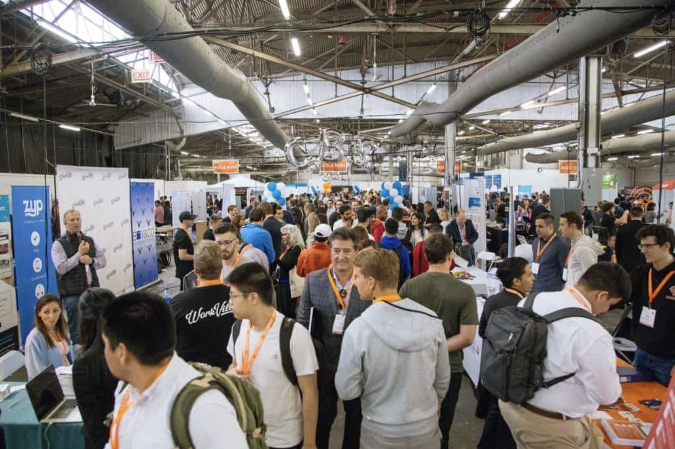 A packed TechDay expo floor
